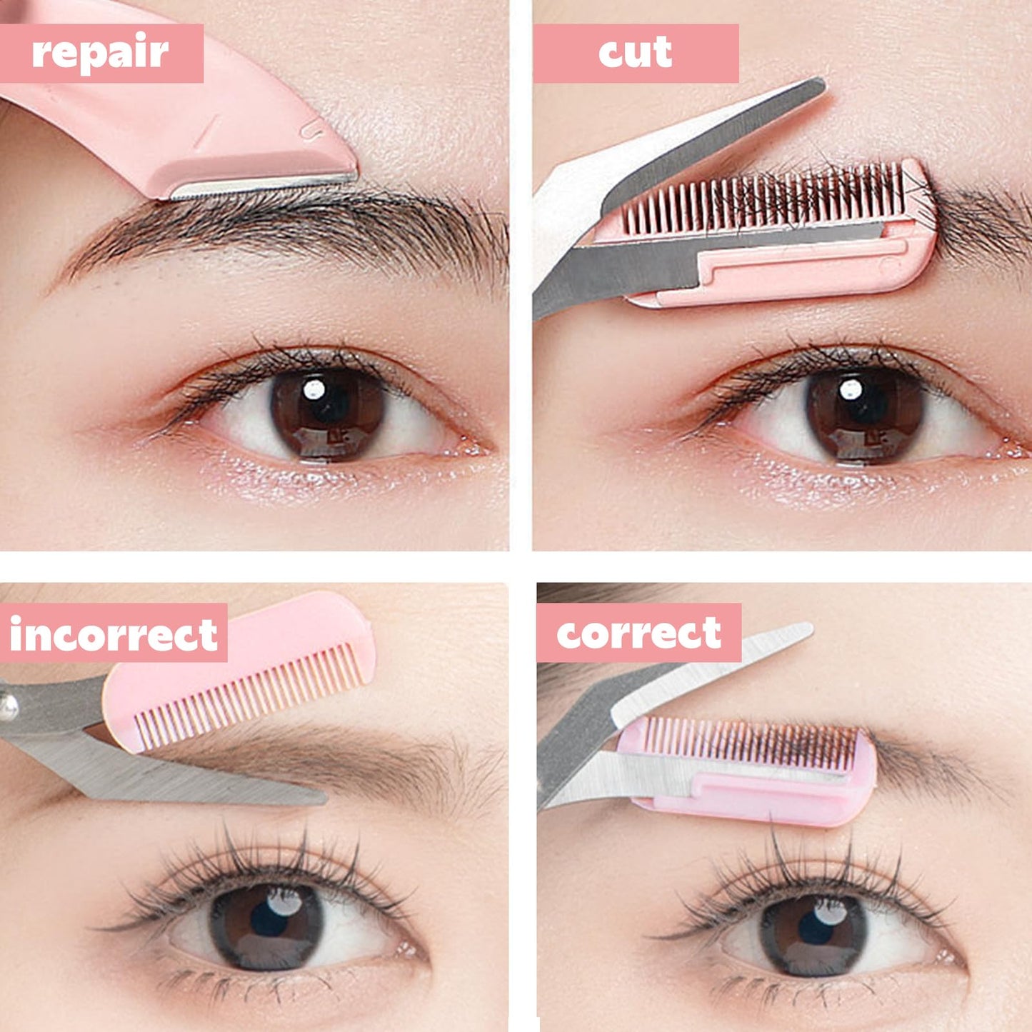 Eyebrow Scissors with Comb for Beginners and Makeup