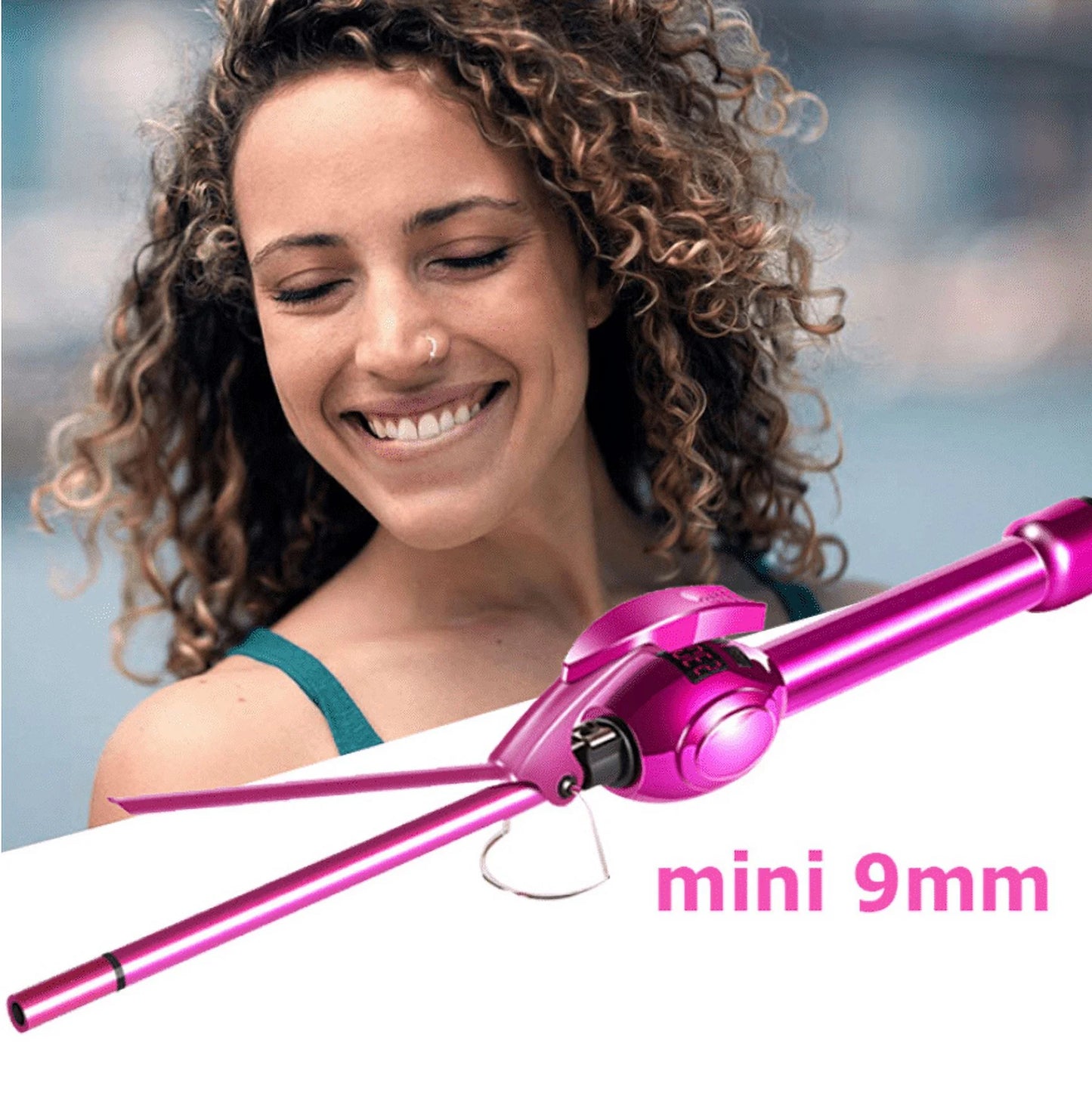 Professional 9mm Curling Iron with LCD Display